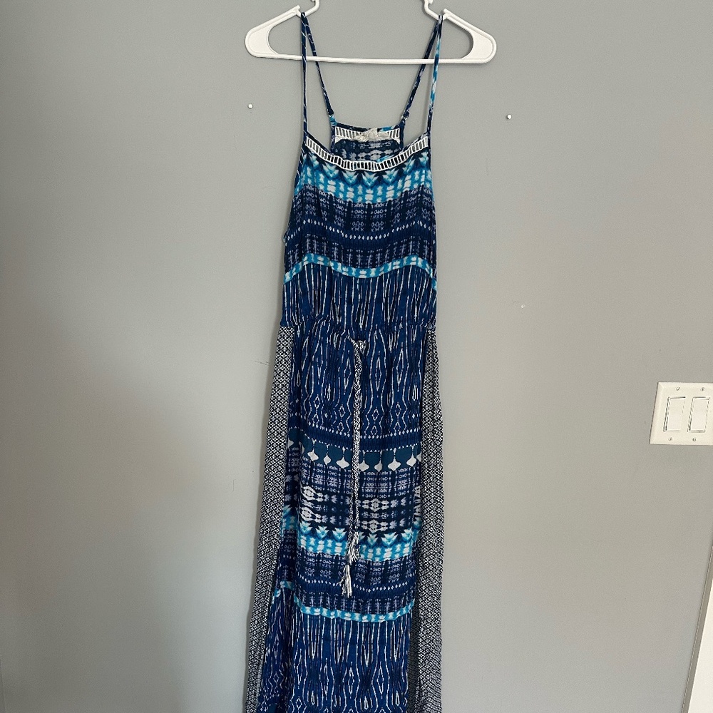 Green Dragon Women's Blue Flowy Maxi Dress - Large